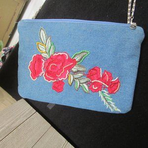 Steve Madden - Blue Denim Clutch with Beading